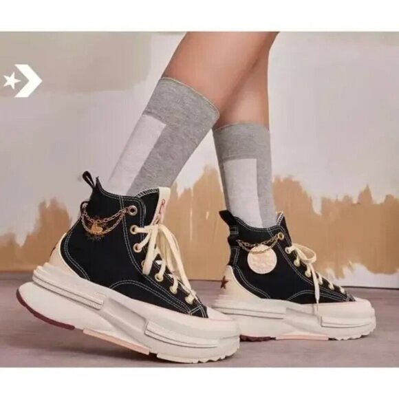 Converse Run Star Legacy CX Platform Gold Chain Heart High Top W 9.5 / M 8 VGUC - Picture 2 of 13
